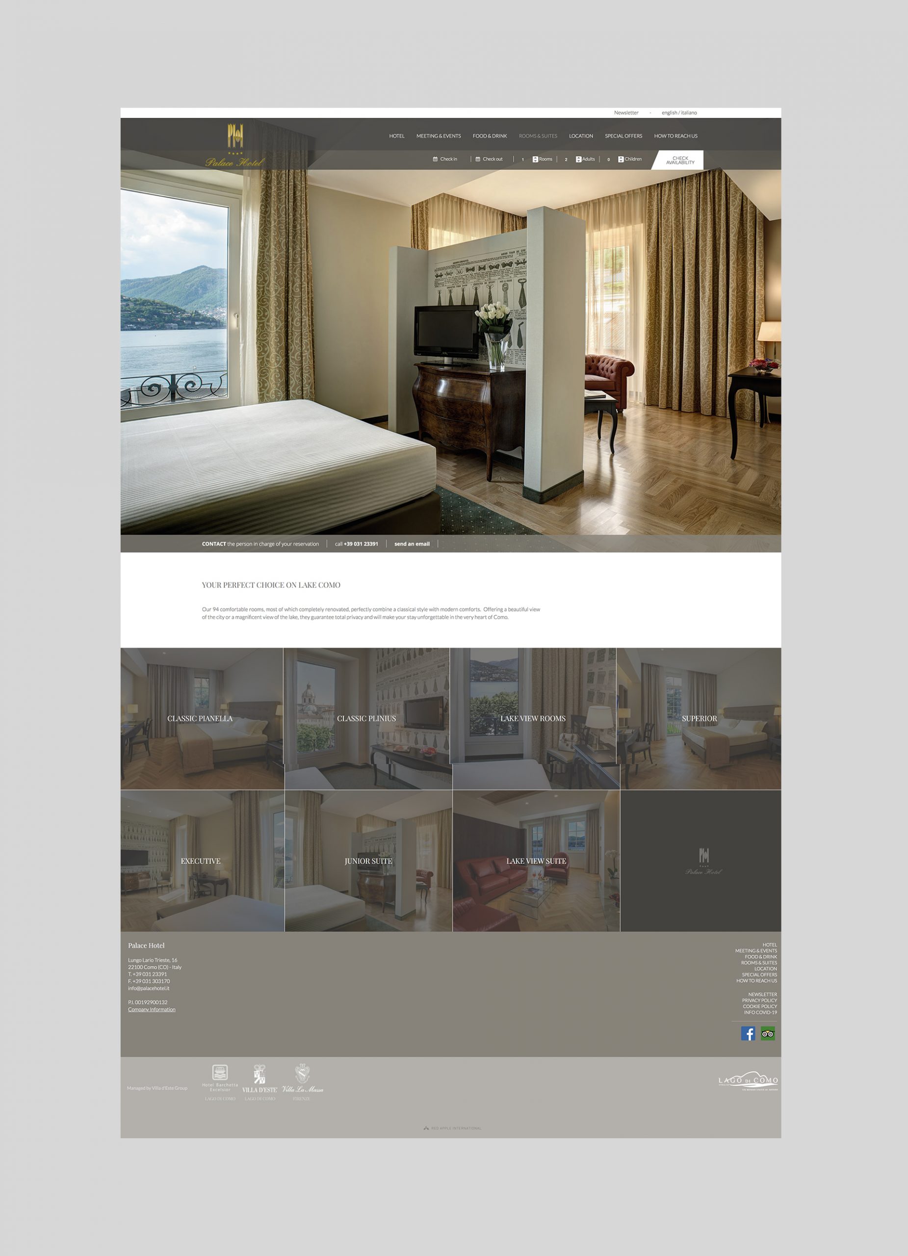 Mockup sito web Hotel Palace